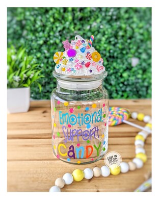 Funny Glass Candy Jar with Lid, Motivational candy jar, Therapist
